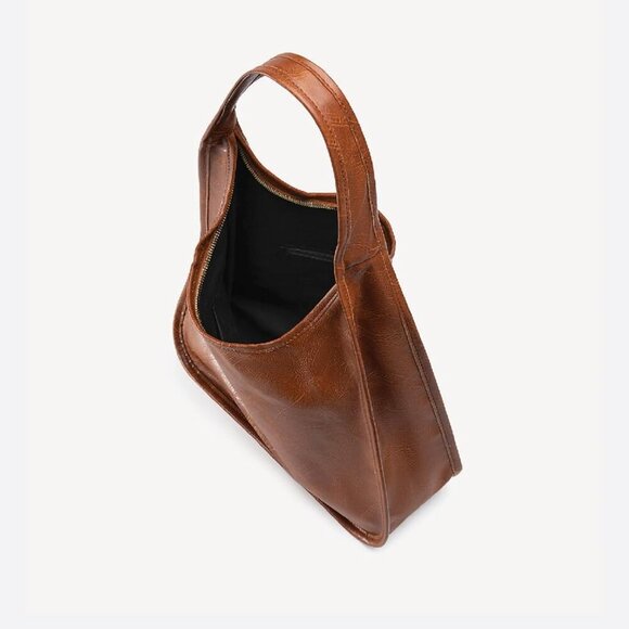 Hobo Purse, PU Leather Shoulder Bag, Tote Handbag for Work and Travel - Picture 2 of 9